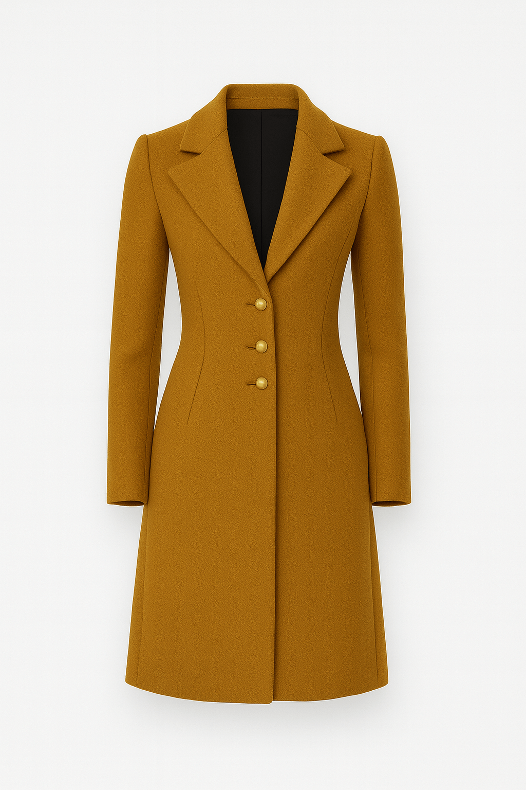 Tessa | Women’s Tailored Wool Coat - Knee-Length - Elegant Lapel Collar - Formal &amp; Business Wear