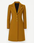 Tessa | Women’s Tailored Wool Coat - Knee-Length - Elegant Lapel Collar - Formal & Business Wear