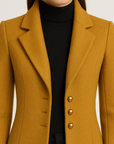 Tessa | Women’s Tailored Wool Coat - Knee-Length - Elegant Lapel Collar - Formal & Business Wear