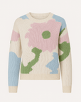 Tatiana | Knit Sweater - Crew Neck - Abstract Floral Design