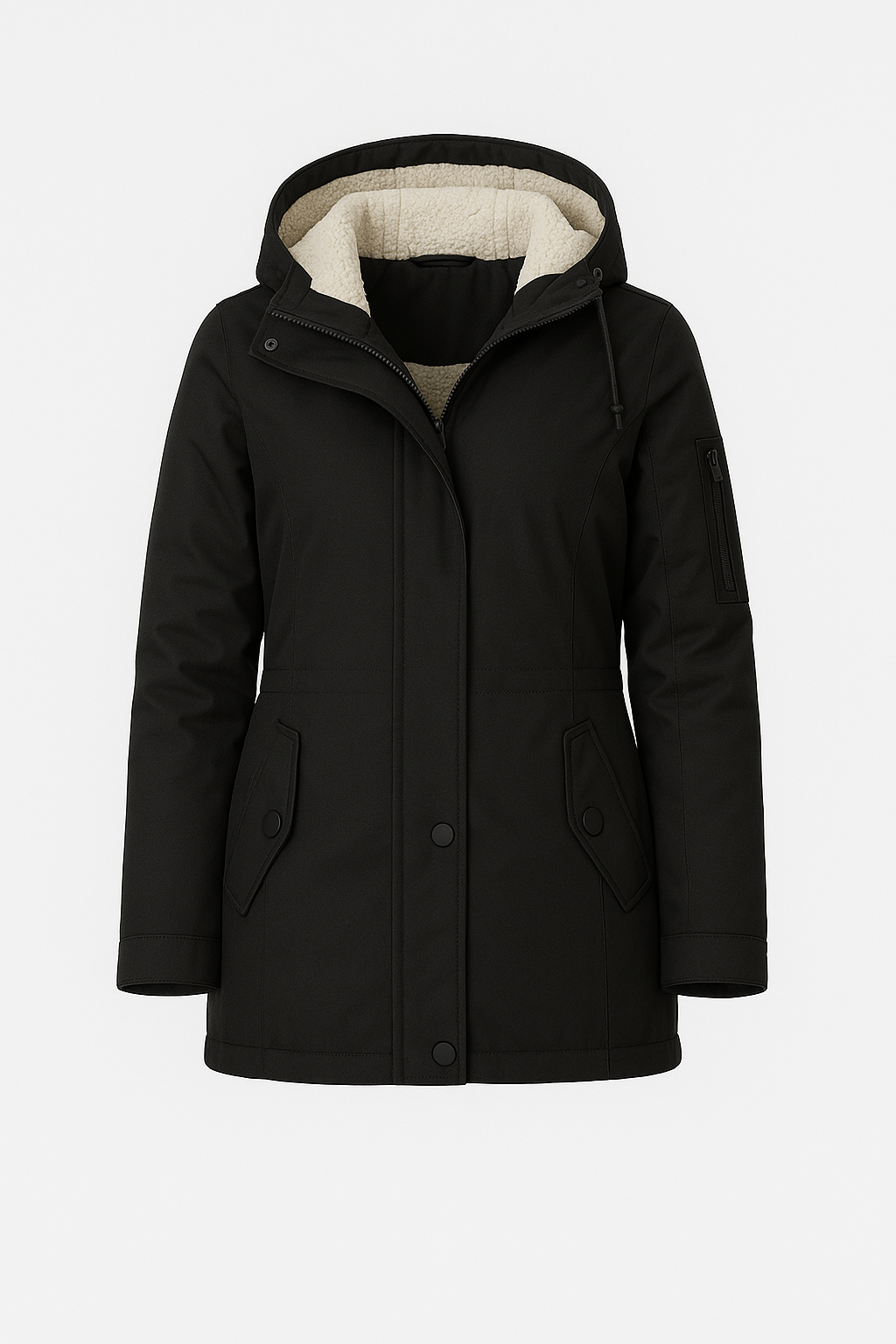 Dana | Women’s Elegant Long Coat - Luxurious Fur Lining - Tailored Fit - Winter Warmth