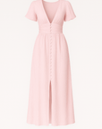 Samara | Women's Summer Maxi Dress – Checked V-Neck with Puff Sleeves – Flattering & Comfortable