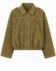 Briony | Women's Cropped Bomber Jacket – Chic Lapel Collar – Edgy & Stylish
