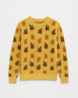 Ramona | Women's Sweater – Autumn Leaf Pattern – Cozy Round Neck Knit