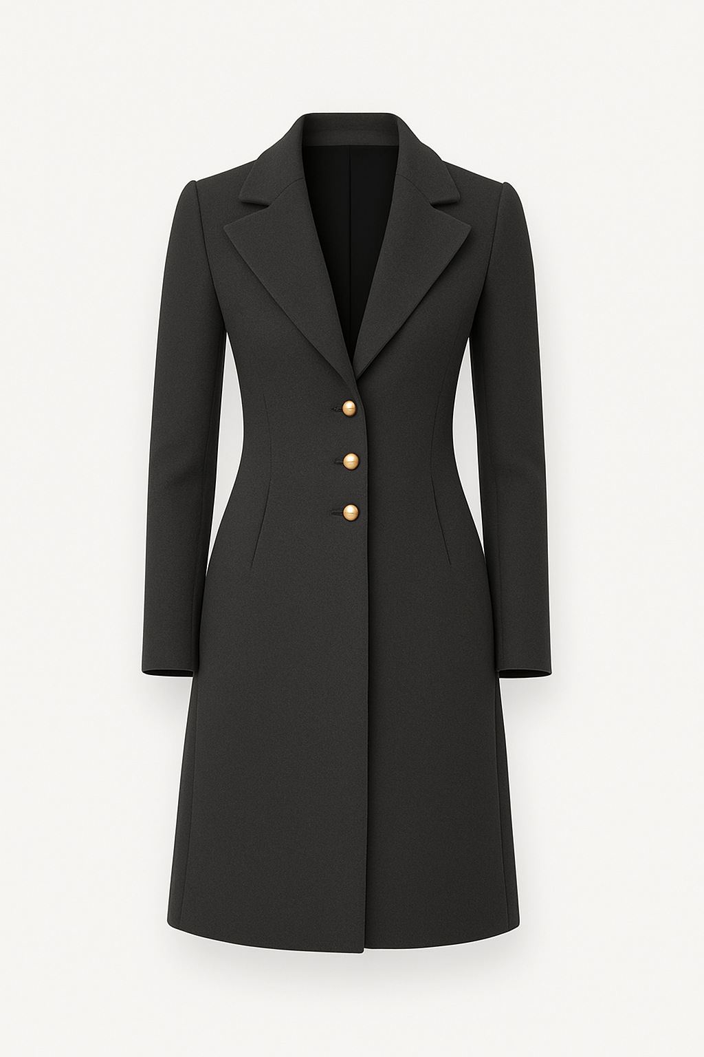 Tessa | Women’s Tailored Wool Coat - Knee-Length - Elegant Lapel Collar - Formal &amp; Business Wear