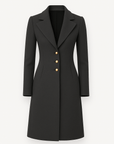 Tessa | Women’s Tailored Wool Coat - Knee-Length - Elegant Lapel Collar - Formal & Business Wear