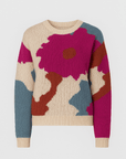 Tatiana | Knit Sweater - Crew Neck - Abstract Floral Design