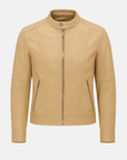 Gloria | Women's Leather Jacket – Fitted Design with Band Collar & Zip Closure – Stylish & Versatile