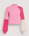 Elara | Knit Sweater - Mock Neck - Balloon Sleeve Design