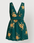 Matilda | Women's Floral Print Romper – V-Neck, Sleeveless, Cinched Waist – Summer Casual Outfit