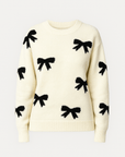 Clarissa | Knit Sweater - Crew Neck - Bow Motif Design