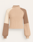 Elara | Knit Sweater - Mock Neck - Balloon Sleeve Design
