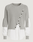 Bianca | Women’s Layered Crop Top – Button Detail Blouse – Chic Comfortable Shirt