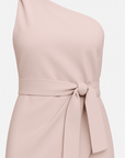 Irene | Women’s One Shoulder Cocktail Dress - Belted Waist - Evening Wear - Party Outfit