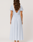 Samara | Women's Summer Maxi Dress – Checked V-Neck with Puff Sleeves – Flattering & Comfortable