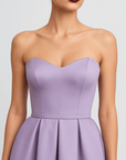 Leah | Strapless Evening Gown - High Slit Skirt - Structured Bodice