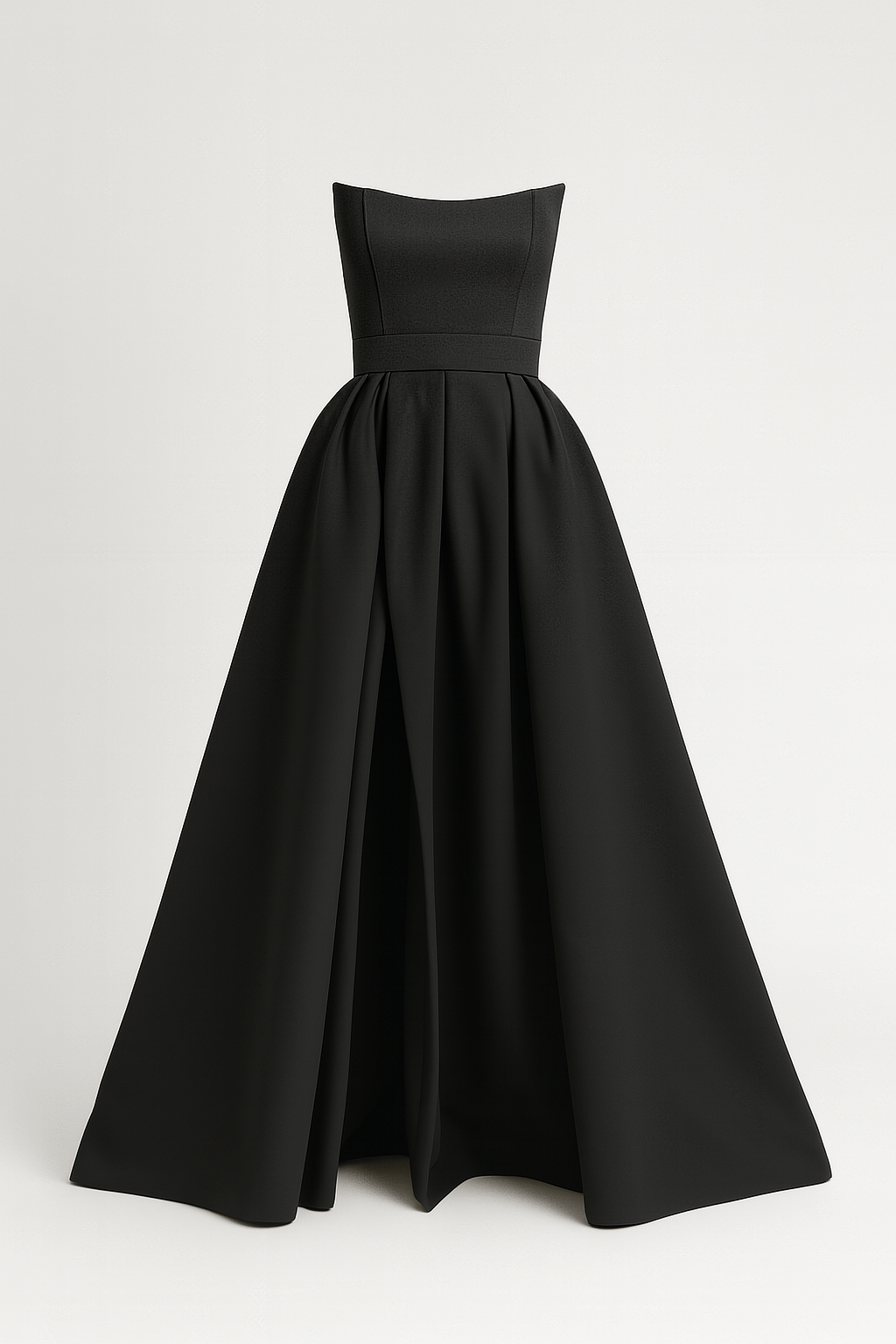 Leah | Strapless Evening Gown - High Slit Skirt - Structured Bodice