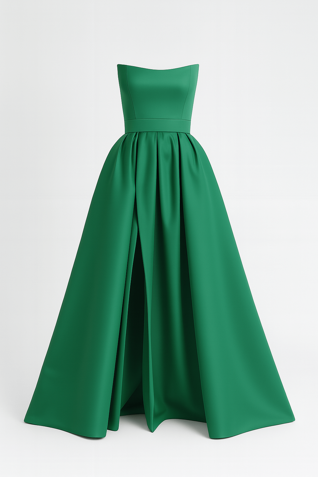 Leah | Strapless Evening Gown - High Slit Skirt - Structured Bodice