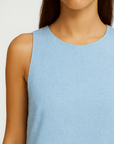 Penelope | Women's Summer Mini Dress – Sleeveless High Neck – Loose Fit with Open Back