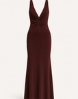 Julia | Women's Elegant Maxi Dress – Slim Fit – Deep V Neckline for Formal Events