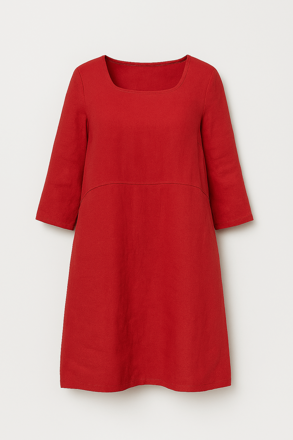 Alice | Relaxed Linen Dress with Pockets and Three-Quarter Sleeves