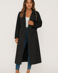 Lucia | Longline Trench Coat - Double-Breasted Closure - Tailored Lapel Collar - Relaxed Fit Silhouette