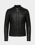Gloria | Women's Leather Jacket – Fitted Design with Band Collar & Zip Closure – Stylish & Versatile