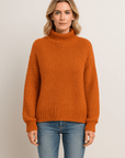 Marigold | Women's High Neck Knit Sweater – Cozy & Elegant Long Sleeve Design