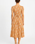 Charlotte | Floral Wrap Midi Dress - Puff Sleeves - Tie Waist - V-Neckline