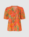 Layla | Women’s Puff Sleeve Blouse - V-Neck - Relaxed Fit - Breathable Top