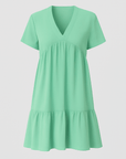 Chloe | Women’s Flared Mini Dress - V-Neck - Breathable Fabric - Ideal for Summer Wear
