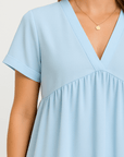 Chloe | Women’s Flared Mini Dress - V-Neck - Breathable Fabric - Ideal for Summer Wear