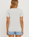 Ella | Women’s V-Neck Lace Trim Shirt - Relaxed Fit - Soft Breathable Fabric - Casual Blouse