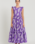 Nora | Women’s Floral Maxi Dress - Sleeveless - Flowing Loose Fit - Ruffle Trim Detail