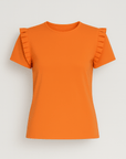 Zoe | Women’s Ruffled Sleeve Blouse - Relaxed Fit - Breathable Fabric - Feminine Everyday Top