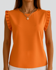 Zoe | Women’s Ruffled Sleeve Blouse - Relaxed Fit - Breathable Fabric - Feminine Everyday Top