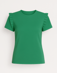 Zoe | Women’s Ruffled Sleeve Blouse - Relaxed Fit - Breathable Fabric - Feminine Everyday Top