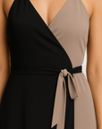 Audrey | Wrap Maxi Dress - Spaghetti Straps - Side Slit Skirt