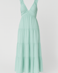 Ellie | Women's Tiered Maxi Dress - Ruched Bust Detail - Ruffle Strap Sundress