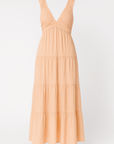 Ellie | Women's Tiered Maxi Dress - Ruched Bust Detail - Ruffle Strap Sundress