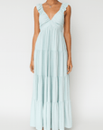 Ellie | Women's Tiered Maxi Dress - Ruched Bust Detail - Ruffle Strap Sundress