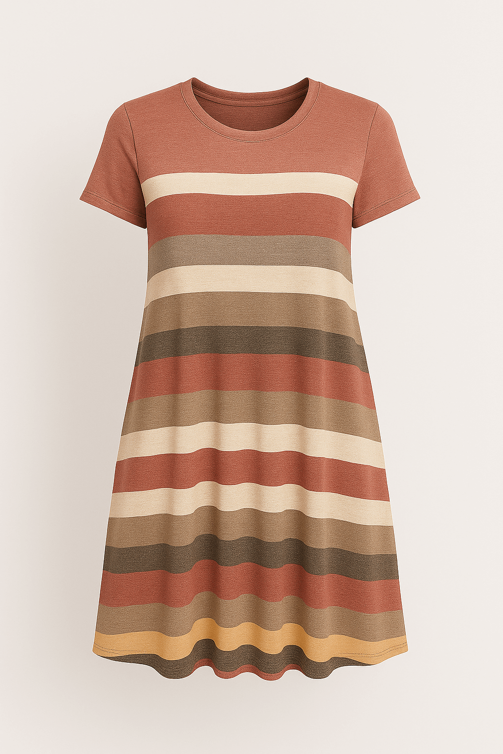 Caroline | Women’s Striped T-Shirt Dress - Soft Stretch Knit - Relaxed A-Line Fit