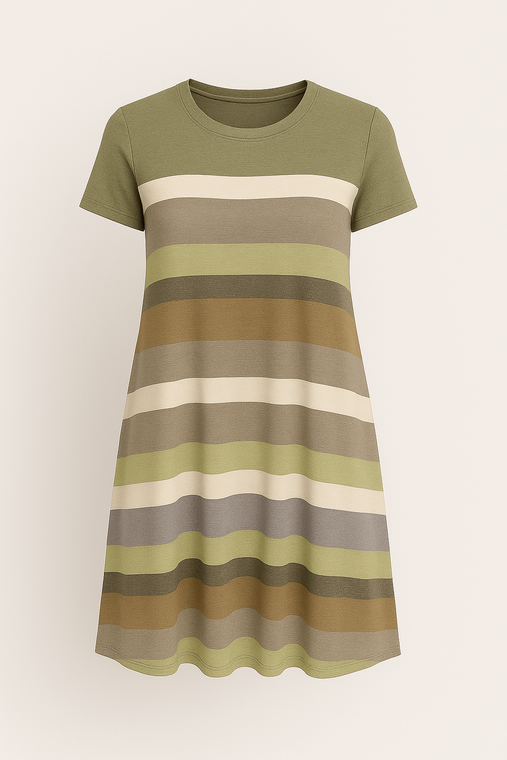 Caroline | Women’s Striped T-Shirt Dress - Soft Stretch Knit - Relaxed A-Line Fit