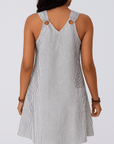 Elena | Women's A-Line Summer Dress with V-Neck and Pockets – Knee Length Striped Casual Dress