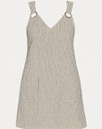 Elena | Women's A-Line Summer Dress with V-Neck and Pockets – Knee Length Striped Casual Dress