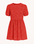 Genevive | Women’s Floral Babydoll Dress - Puff Short Sleeves - Gathered Waist Skirt