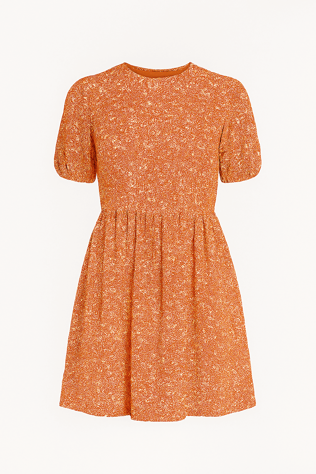 Genevive | Women’s Floral Babydoll Dress - Puff Short Sleeves - Gathered Waist Skirt