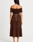 Savannah | Off-Shoulder Women's Maxi Dress with Tiered Skirt and Ruffle Detail – Elegant Summer Dress for Casual and Semi-Formal Occasions