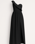 Aaliyah | Elegant One-Shoulder Ruffle Dress with High Slit