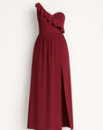 Aaliyah | Elegant One-Shoulder Ruffle Dress with High Slit